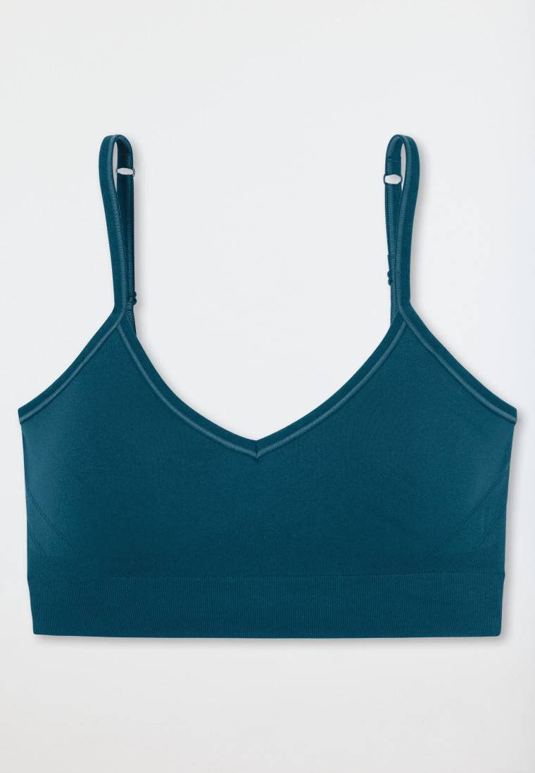 Schiesser Bustier seamless herausnehmbare Pads petrol - Casual Seamless Sonderangebote