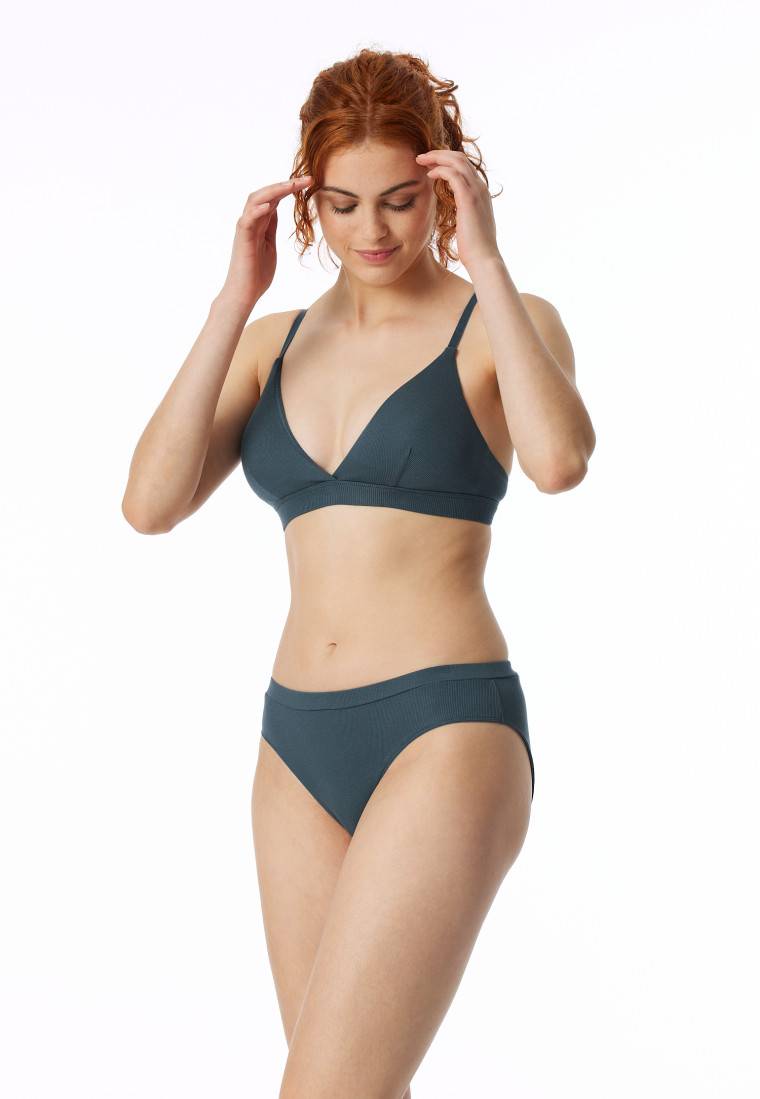 Schiesser Soft-BH Doppelripp herausnehmbare Pads jeansblau - Pure Rib VIP-Rabatte