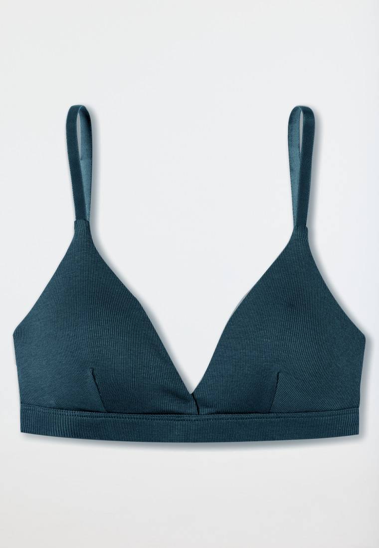 Schiesser Soft-BH Doppelripp herausnehmbare Pads jeansblau - Pure Rib VIP-Rabatte