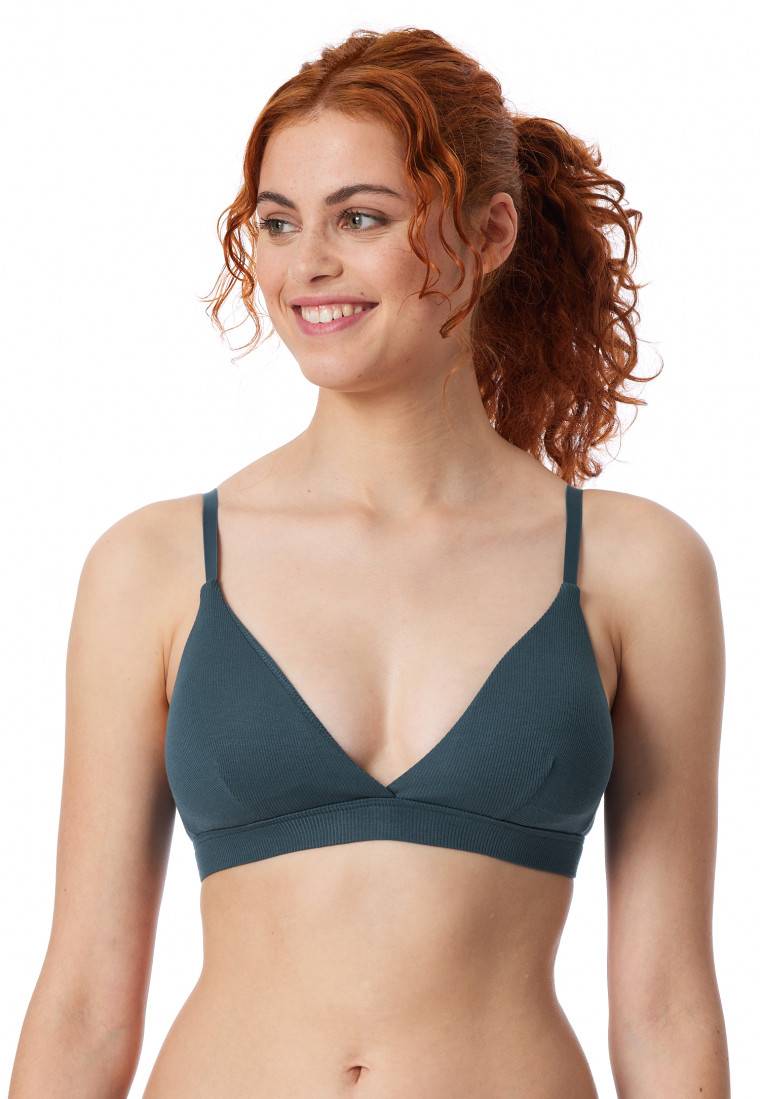 Schiesser Soft-BH Doppelripp herausnehmbare Pads jeansblau - Pure Rib VIP-Rabatte