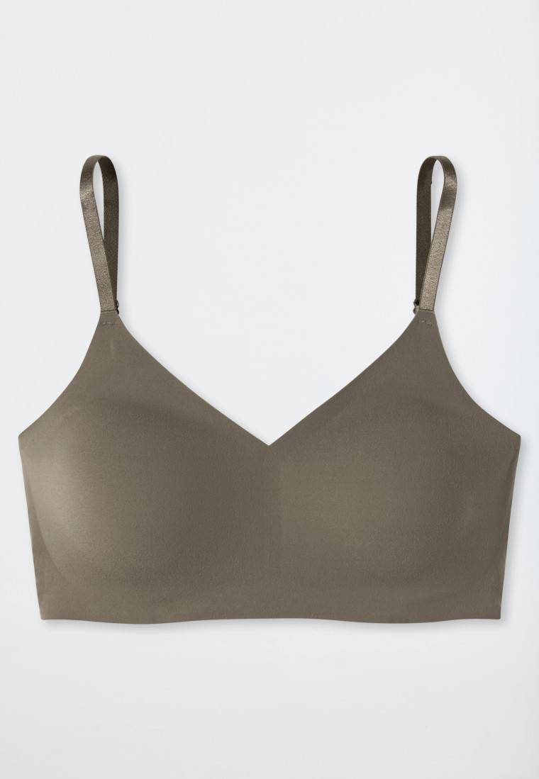 Schiesser Bustier Mikrofaser herausnehmbare Pads taupe - Invisible Soft Kostenlose Rückgabe