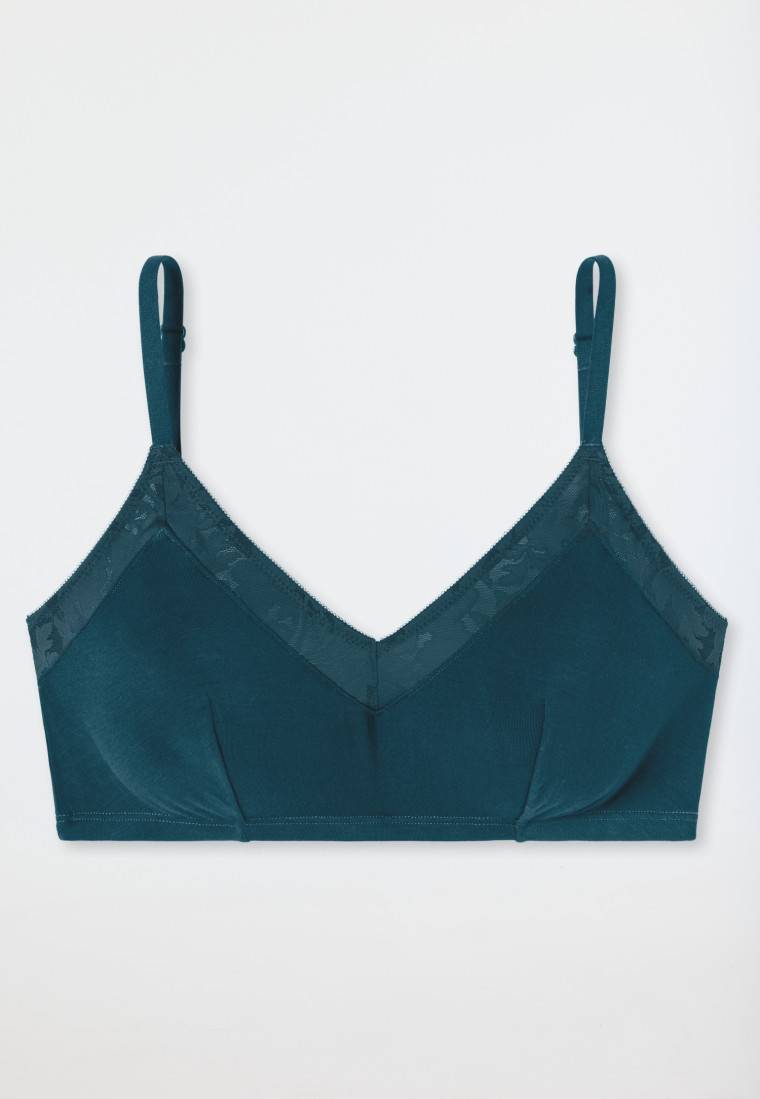 Schiesser Bustier Spitze ohne Bügel petrol - Modern Lace Begrenzte Freigabe