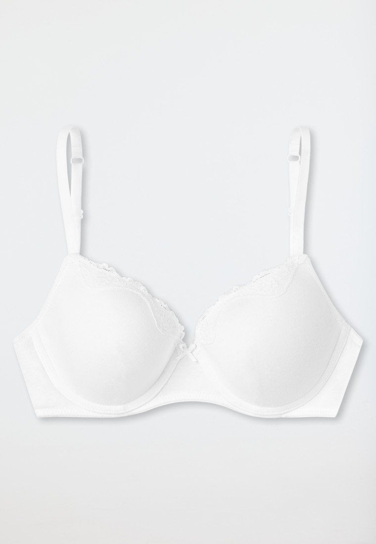 Schiesser Bügel-BH mit Schale und Spitze weiß - Pure Cotton Letzte 3 Tage