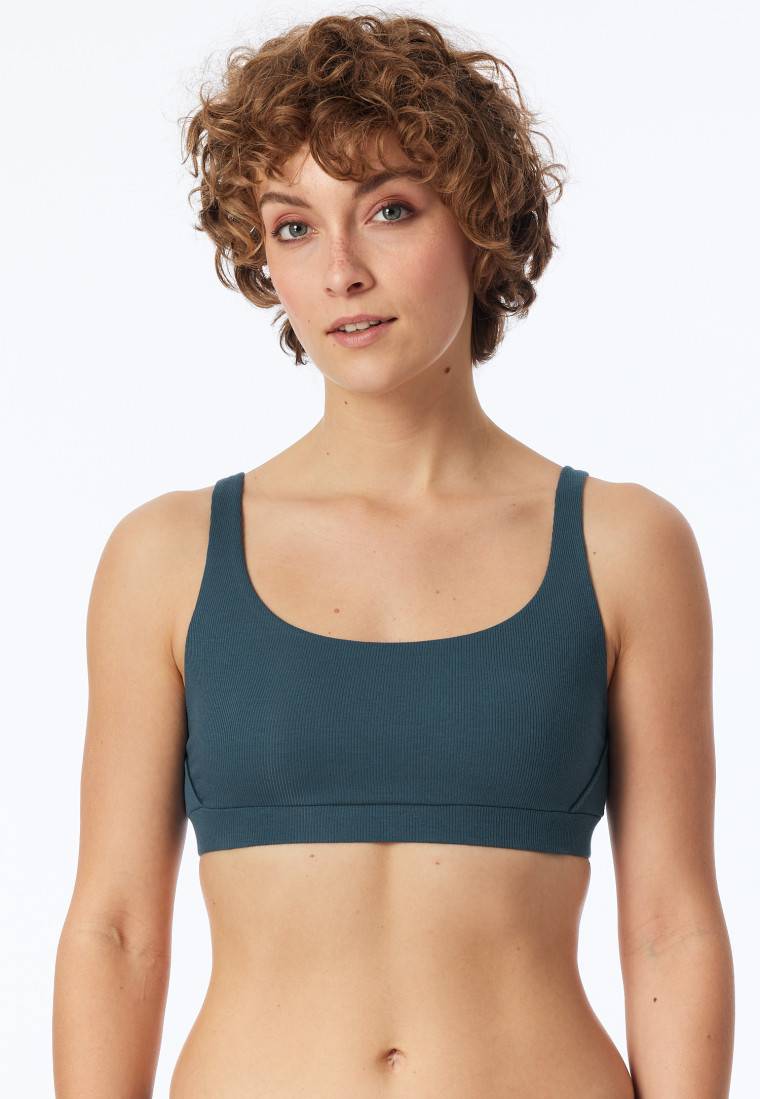 Schiesser Bustier Doppelripp Organic Cotton jeansblau - Pure Rib JETZT KAUFEN