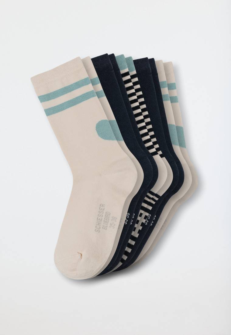 Schiesser Damensocken 5er-Pack stay fresh uni/gemustert mehfarbig - Bluebird Sonderangebot der Fabrik