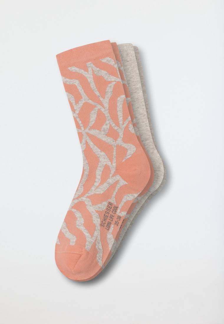 Schiesser Damensocken 2er-Pack unifarben/gemustert mehrfarbig - Long Life Cool Fabrikladen