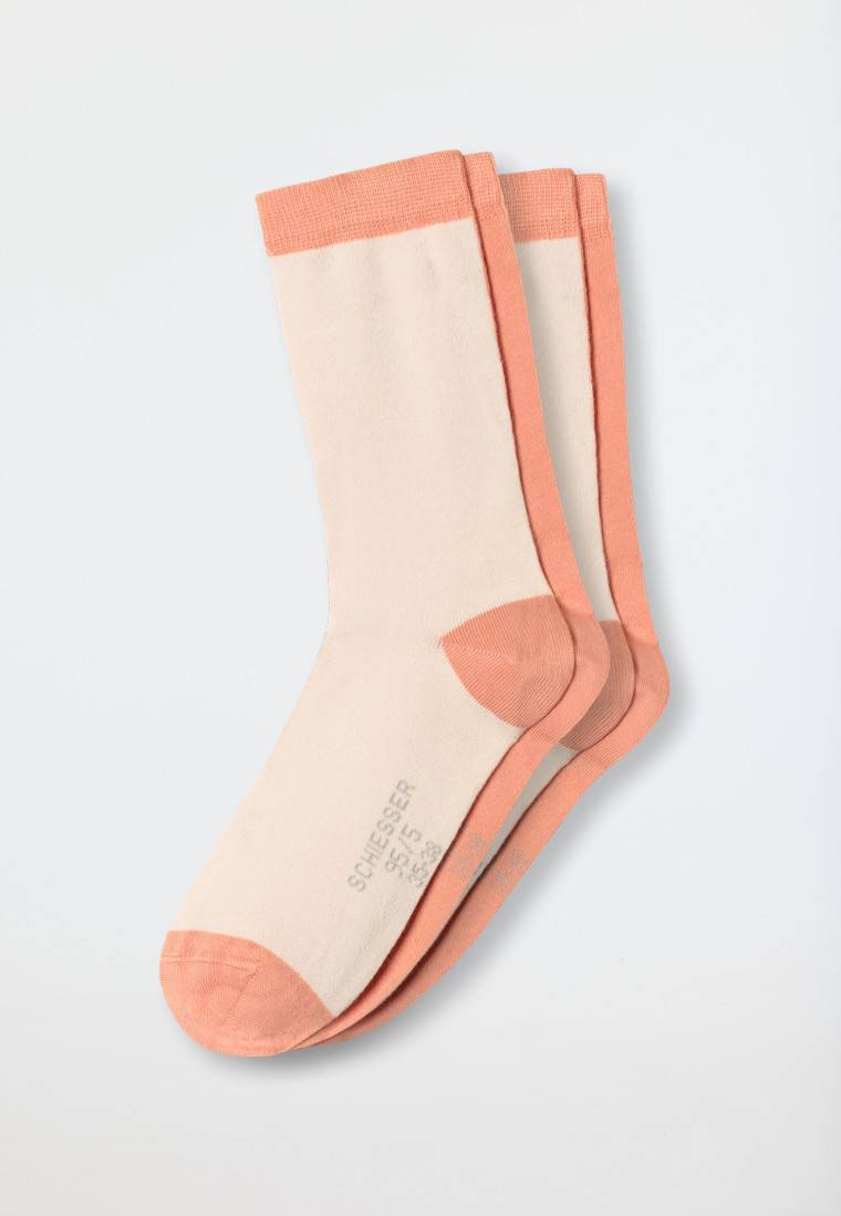 Schiesser Damensocken 2er-Pack Organic Cotton apricot/creme - 95/5 Begrenzt auf 3 Tage