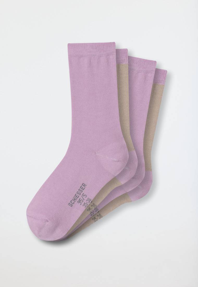 Schiesser Damensocken 2er-Pack Organic Cotton Colour Blocking rosa/nude - 95/5 Black Friday Preise