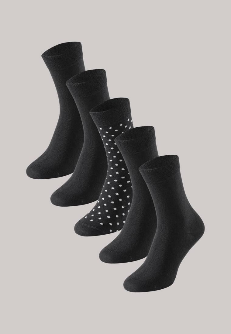 Schiesser Damensocken 5er-Pack stay fresh Punkte schwarz - Bluebird Im Verkauf