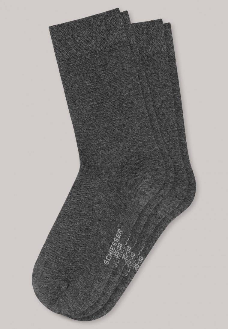 Schiesser Damensocken 2er-Pack anthrazit meliert - Long Life Cool zollfrei