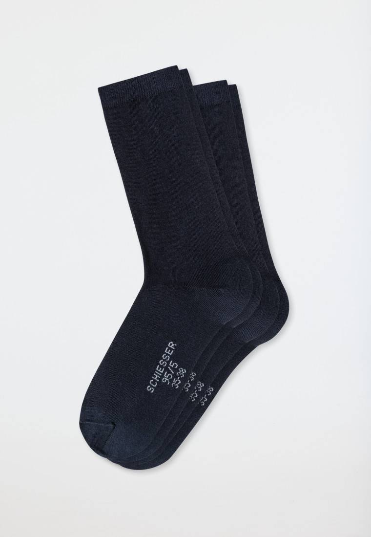 Schiesser Damensocken 2er-Pack Organic Cotton nachtblau - 95/5 Verkauf