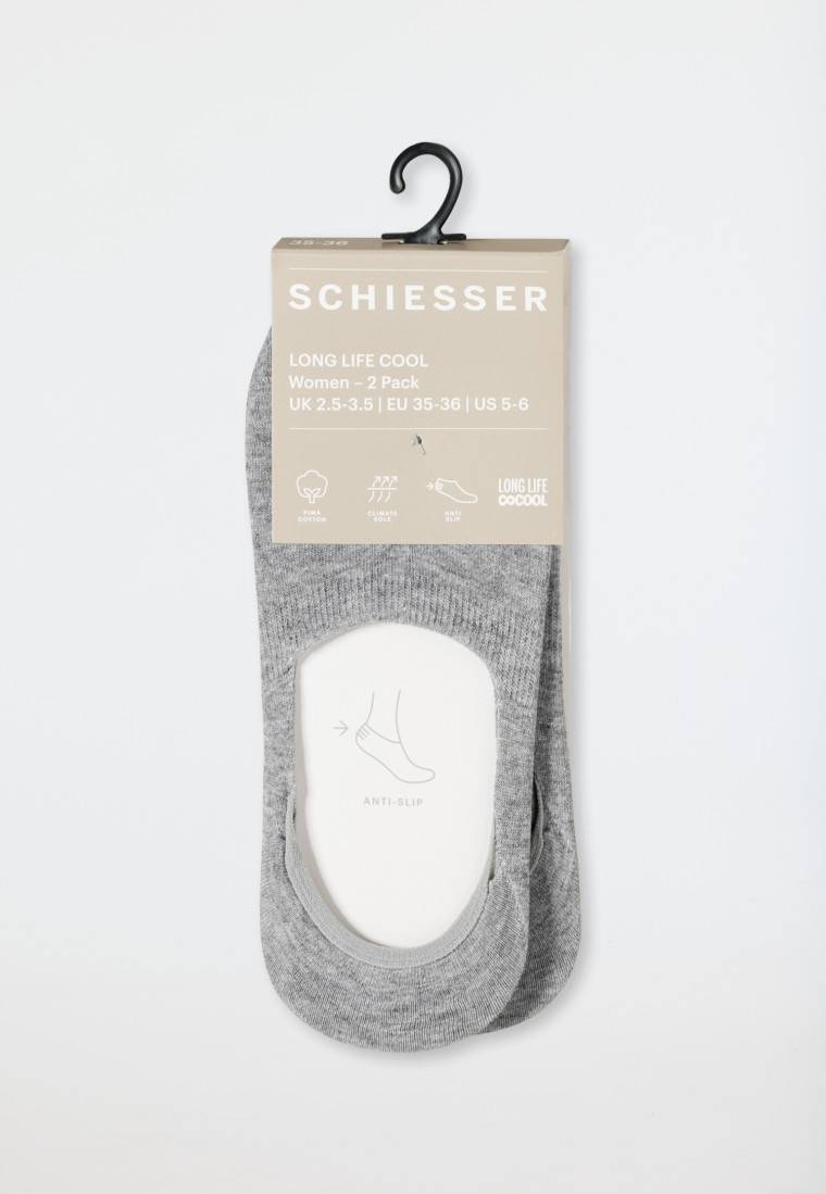 Schiesser Inshoe-Damensocken 2er-Pack silbergrau meliert - Long Life Cool Angebote