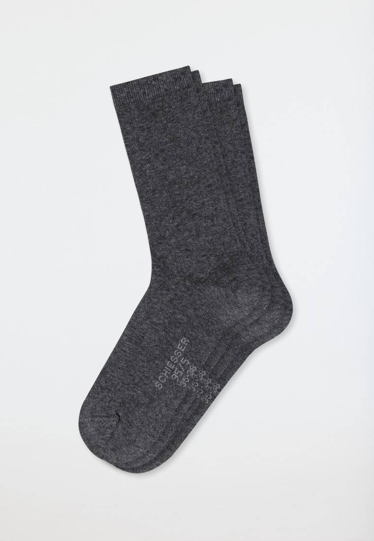 Schiesser Damensocken 2er-Pack Organic Cotton grau-meliert - 95/5 Hotsell