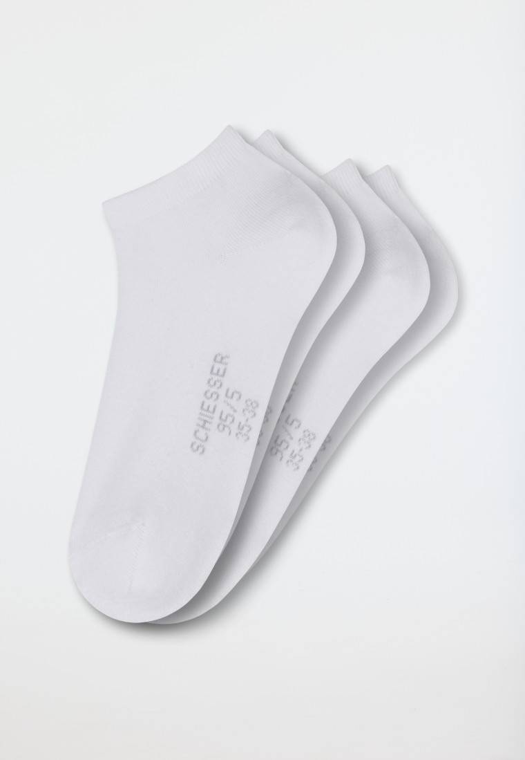 Schiesser Damensneaker 2er-Pack Organic Cotton weiß - 95/5 Schlussverkauf