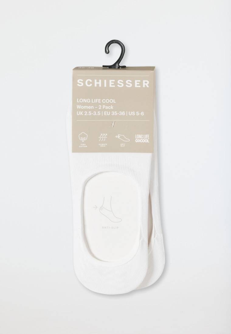 Schiesser Inshoe-Damensocken 2er-Pack weiß - Long Life Cool Blitzverkäufe