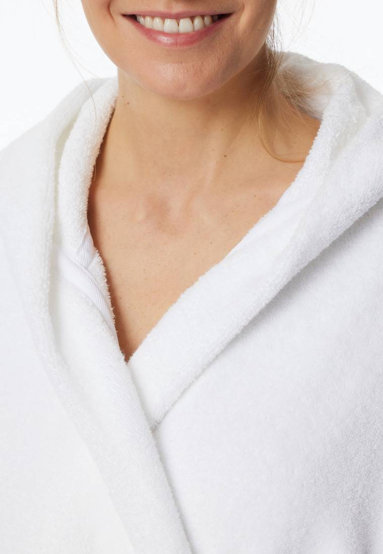 Schiesser Bademantel mit Kapuze, 120 cm weiß - Essentials Günstig kaufen