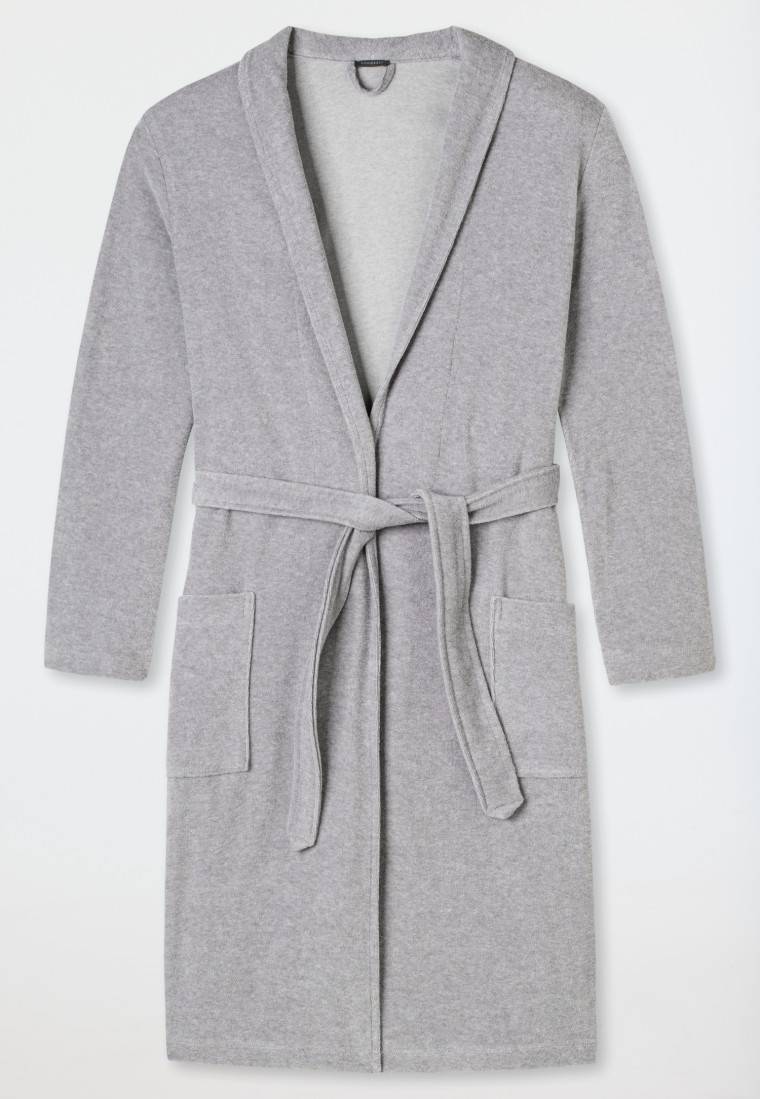 Schiesser Bademantel Leichtfrottee grau meliert - selected!premium Flash Sale