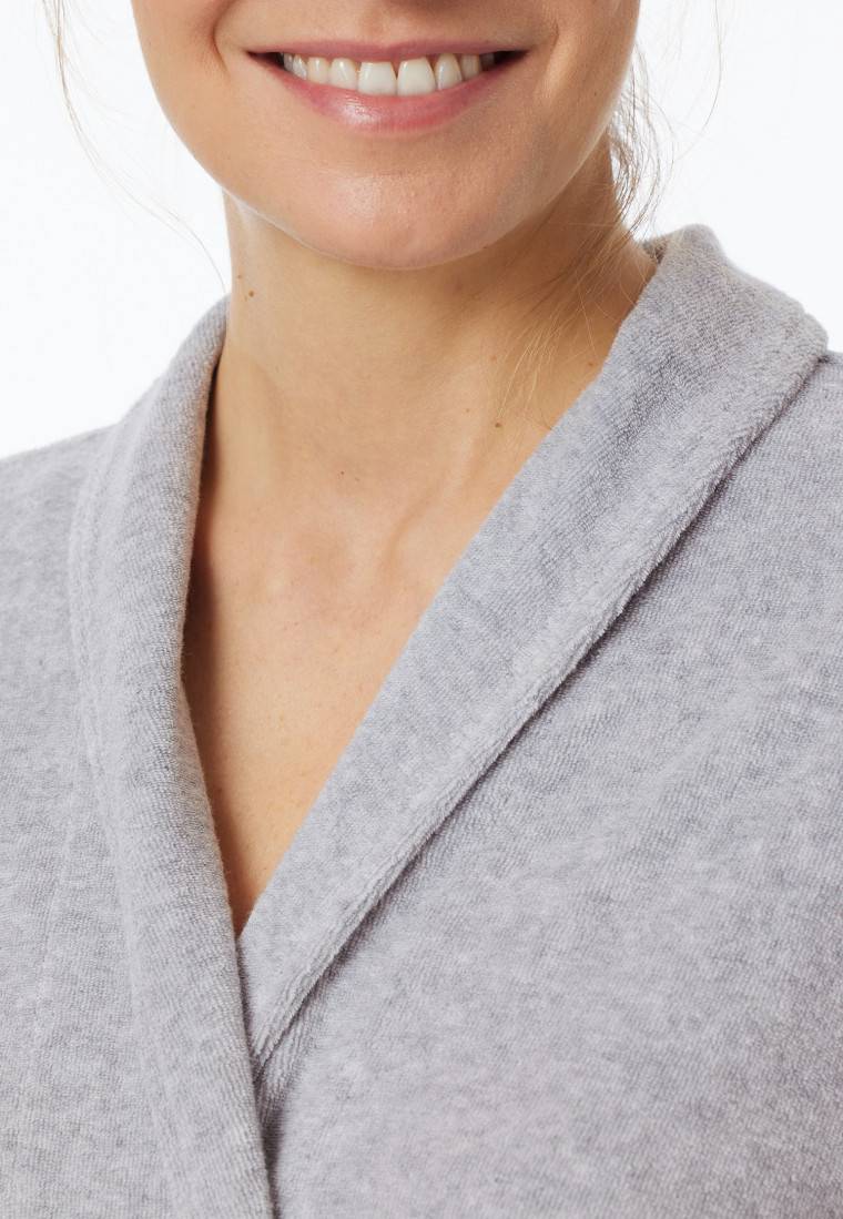 Schiesser Bademantel Leichtfrottee grau meliert - selected!premium Flash Sale
