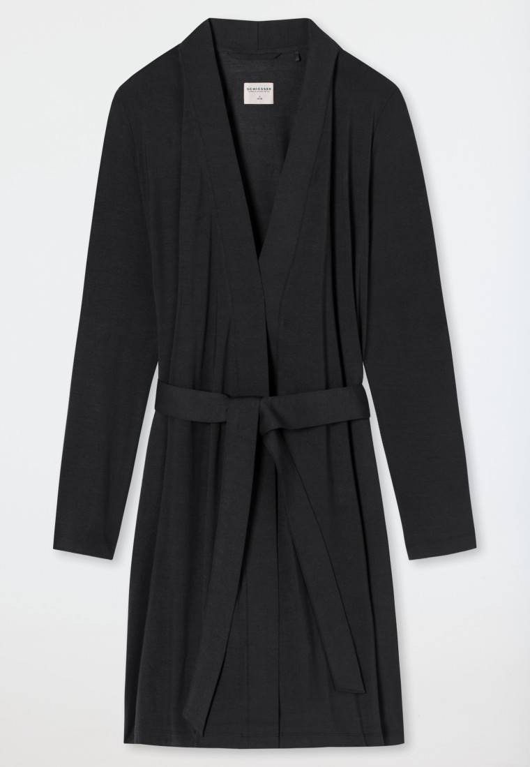 Schiesser Morgenmantel Modal schwarz - Essentials Black Friday