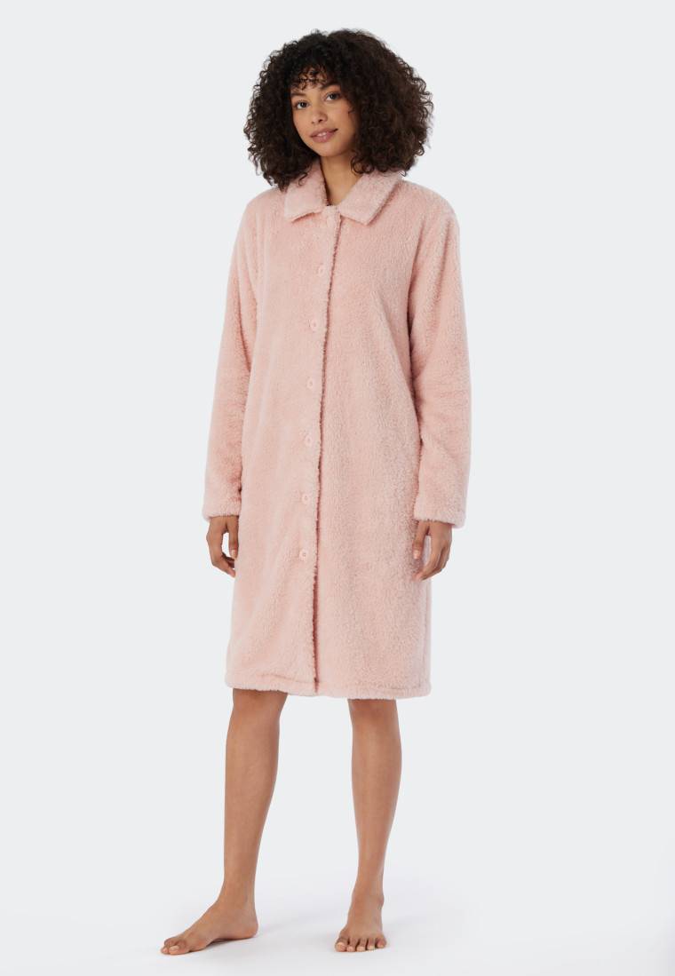Schiesser Morgenmantel Teddy Fleece rosé - Essentials Weihnachtsangebot
