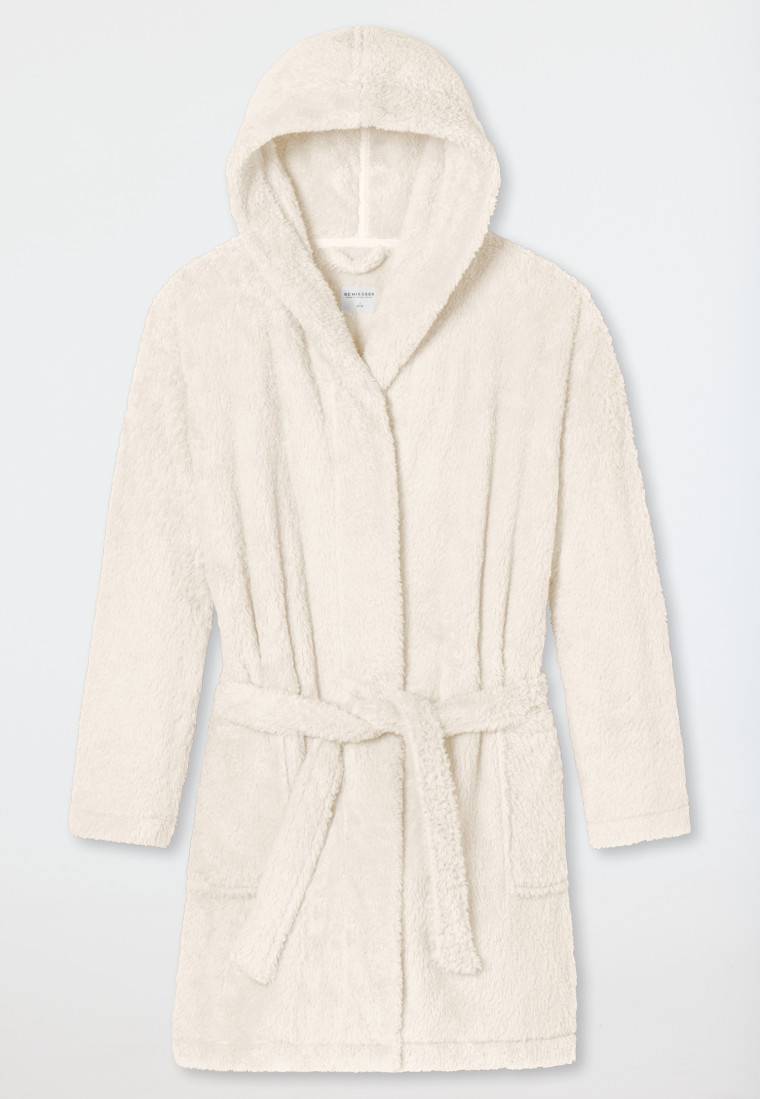 Schiesser Morgenmantel Teddy-Fleece Comfort-Fit off-white - Essentials Osterangebot