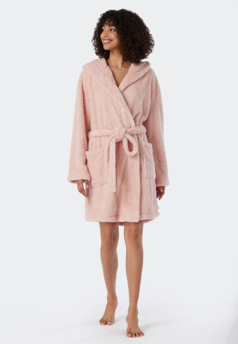 Schiesser Morgenmantel Teddy-Fleece Comfort-Fit rosé - Essentials Muttertagsangebot