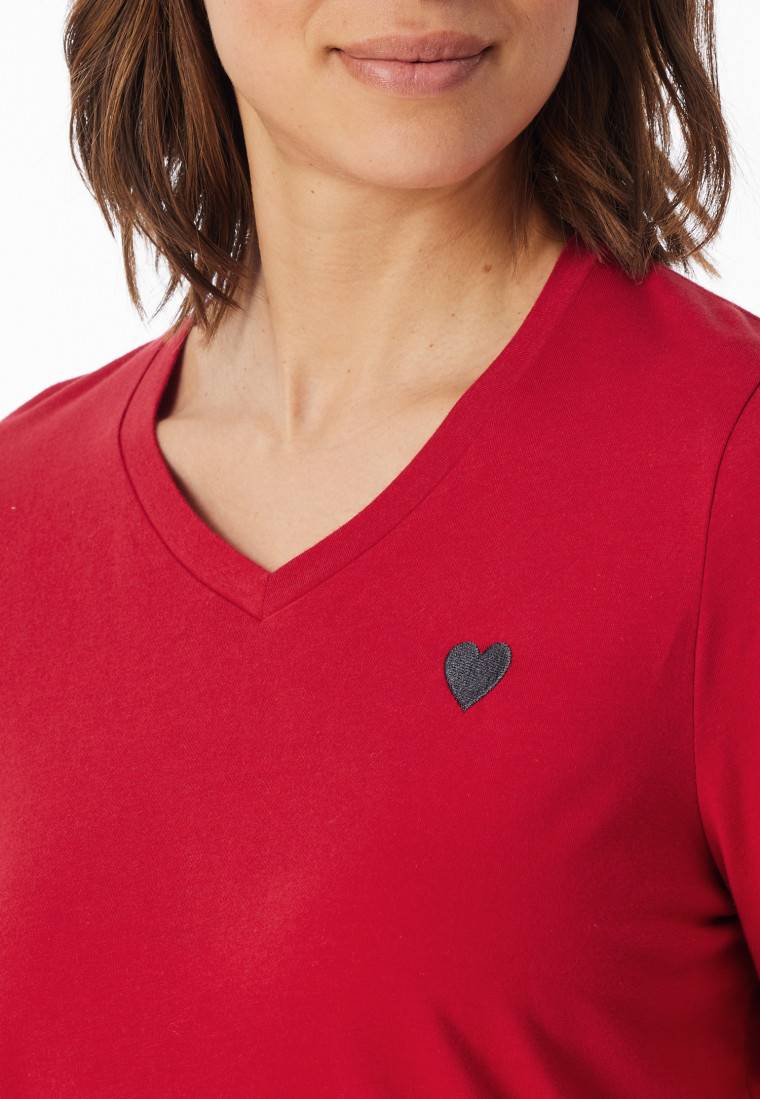 Schiesser Schlafanzug lang Karos rot - X-Mas Family Top Angebot