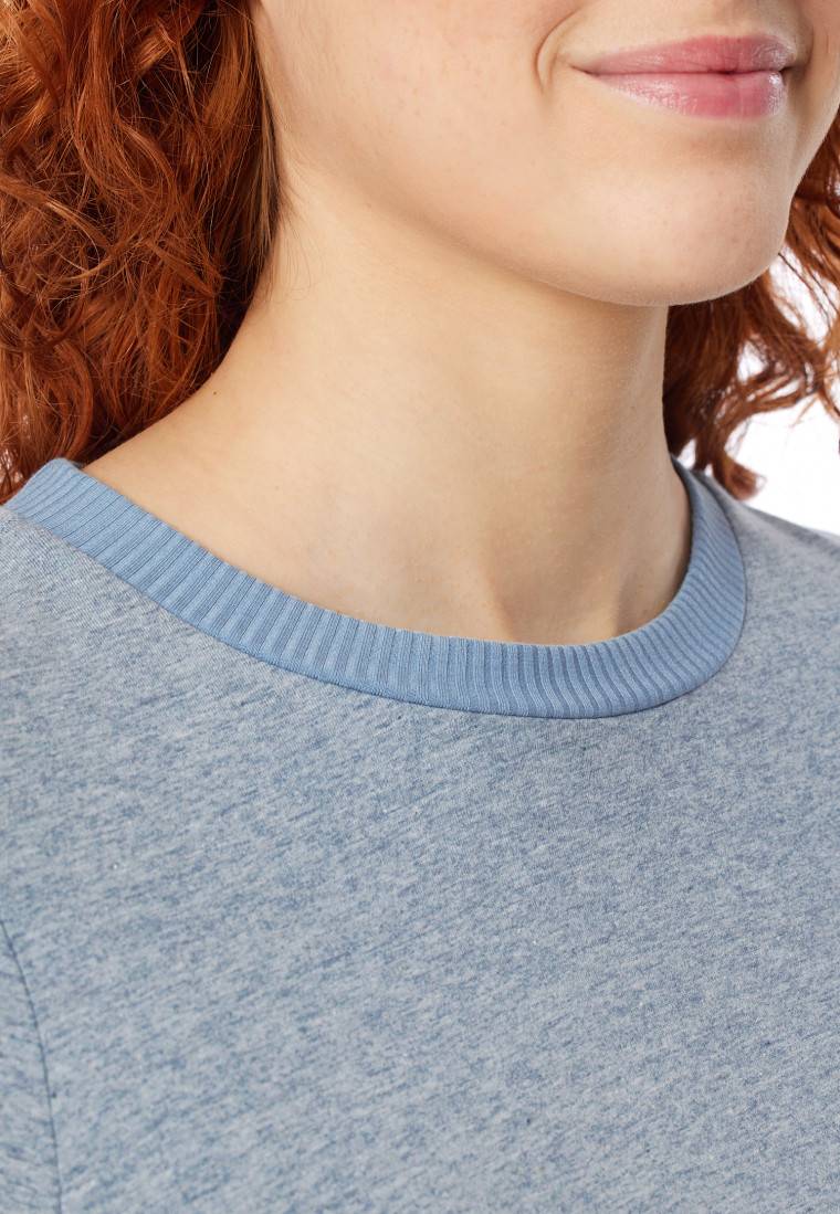Schiesser Schlafanzug lang Bio-Baumwolle jeansblau-meliert - Casual Nightwear Zeitlich begrenztes Angebot