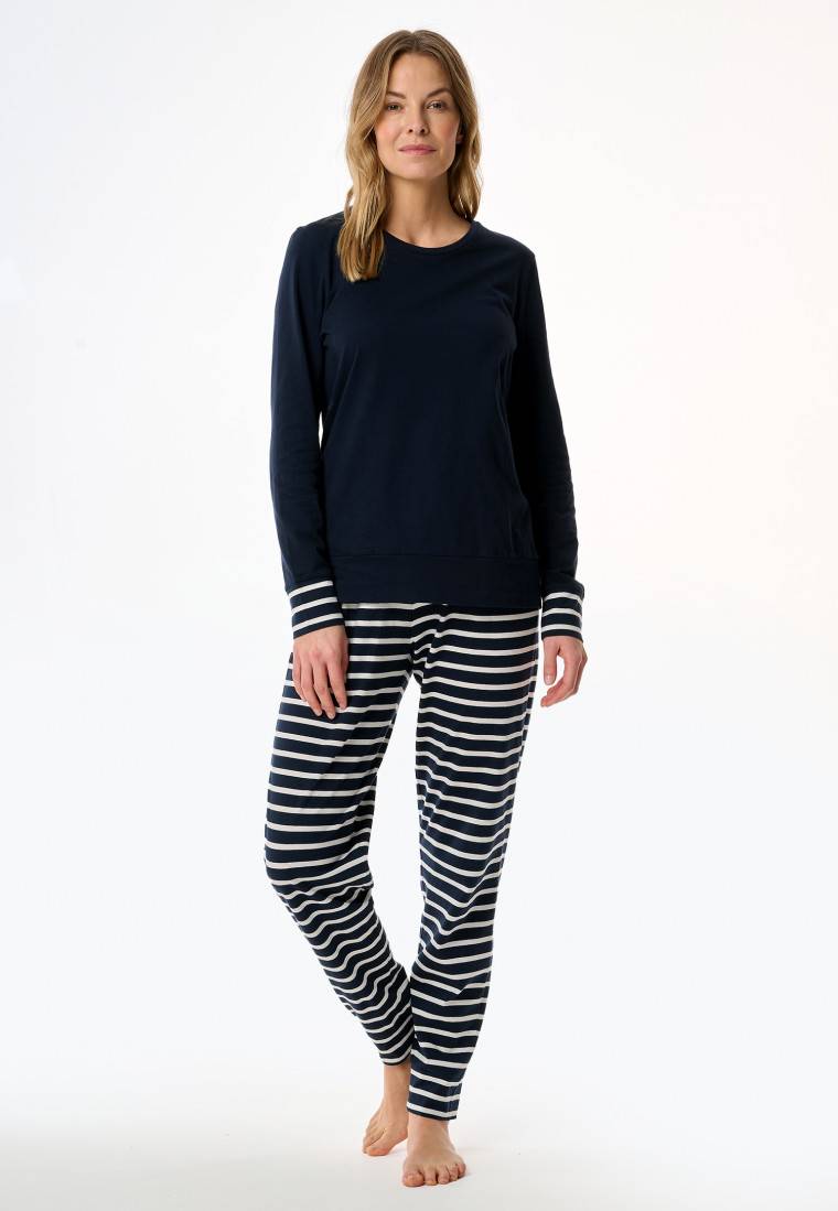 Schiesser Schlafanzug lang nachtblau - Casual Essentials Bestseller