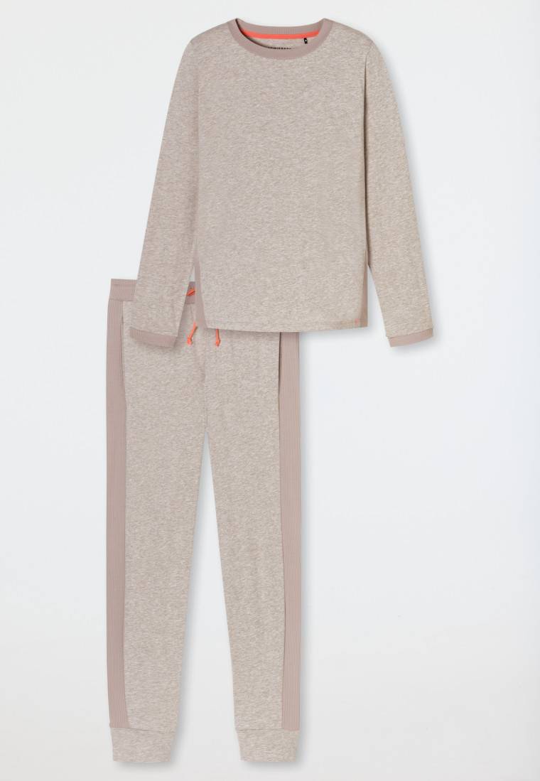 Schiesser Schlafanzug lang Bio-Baumwolle natur - Casual Nightwear Begrenzte Freigabe