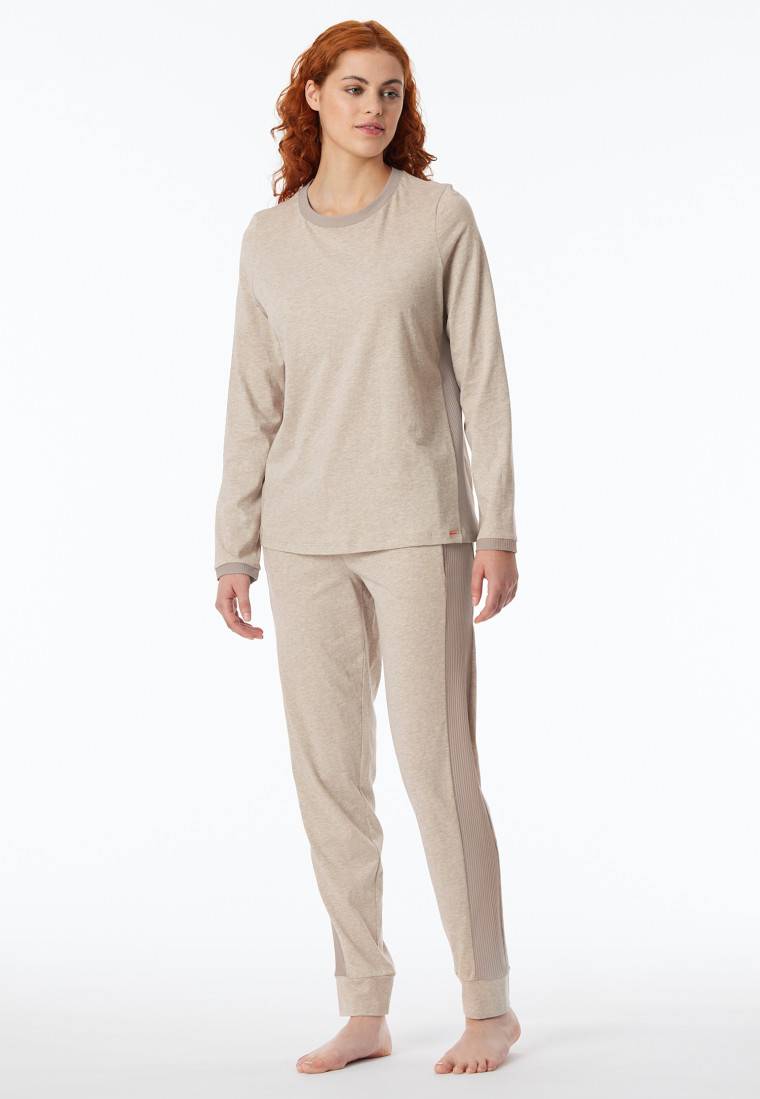 Schiesser Schlafanzug lang Bio-Baumwolle natur - Casual Nightwear Begrenzte Freigabe