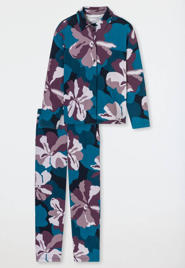 Schiesser Pyjama Interlock multicolor bedruckt - Modern Nightwear Zeitbegrenzte Promotion