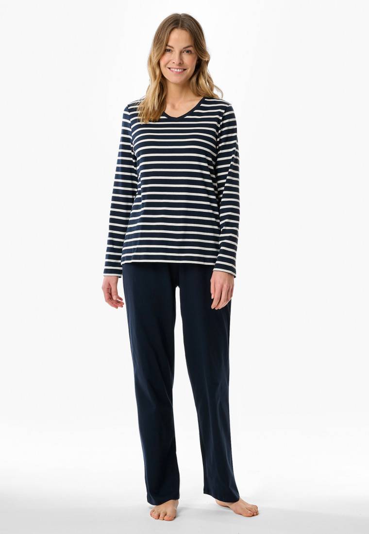 Schiesser Schlafanzug lang nachtblau - Casual Essentials Discount Store für neue Produkte