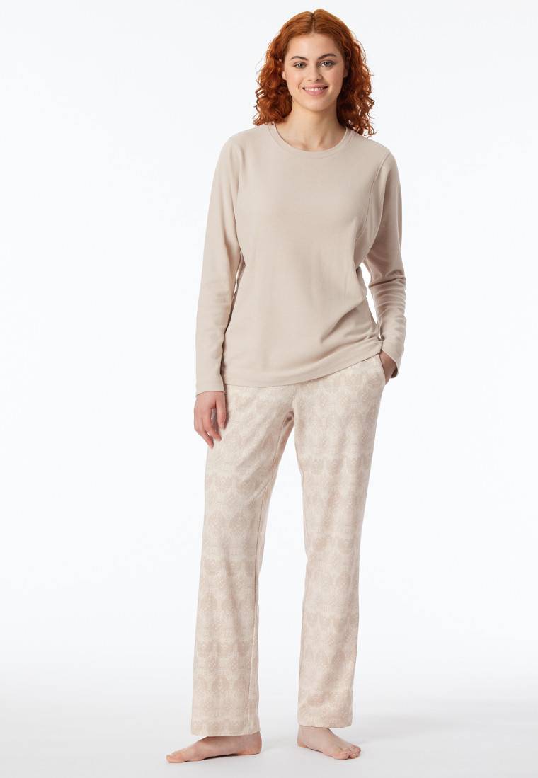 Schiesser Schlafanzug lang wärmend beige - Selected Premium Warming Super Rabatt