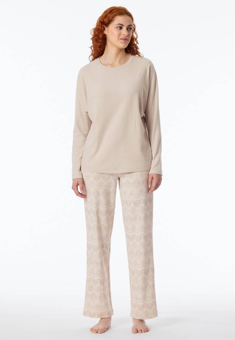 Schiesser Schlafanzug lang wärmend beige - Selected Premium Warming Super Rabatt