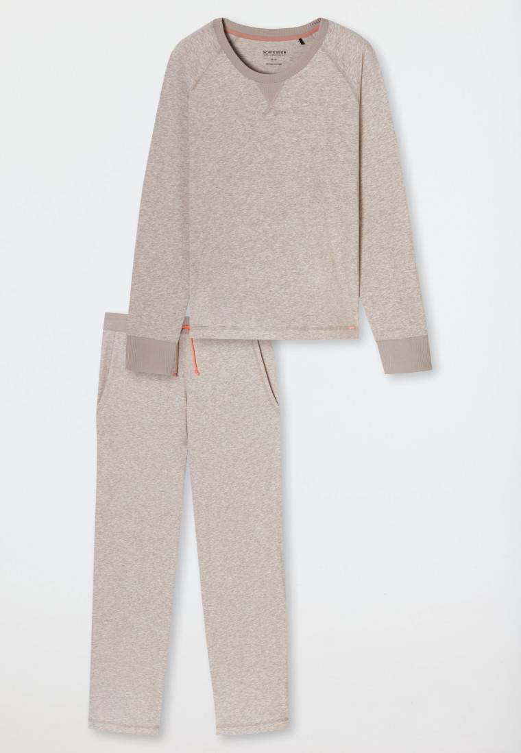 Schiesser Schlafanzug lang natur - Casual Nightwear Kostenloser Versand international