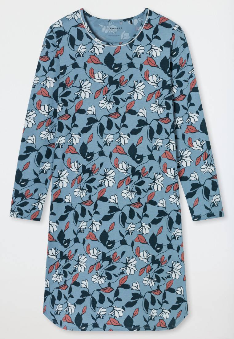 Schiesser Nachthemd langarm Blumen mehrfarbig bedruckt - Comfort Nightwear 50% Rabatt für begrenzte Zeit