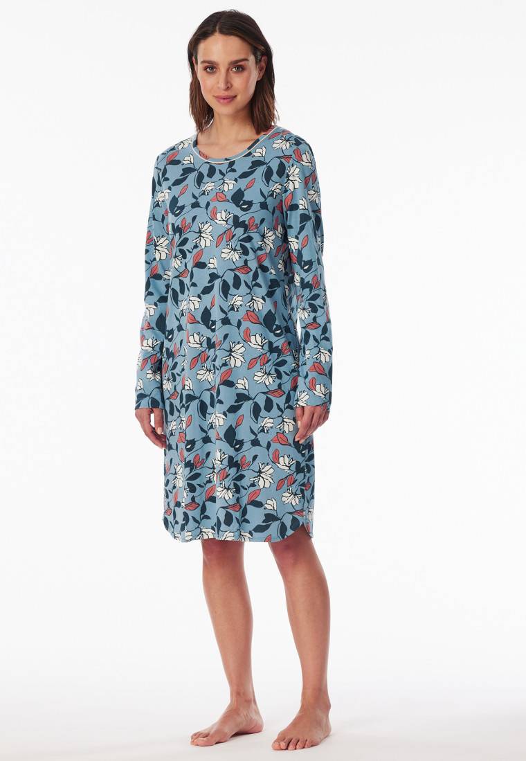 Schiesser Nachthemd langarm Blumen mehrfarbig bedruckt - Comfort Nightwear 50% Rabatt für begrenzte Zeit