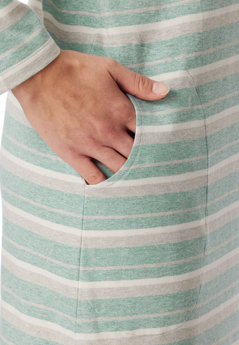 Schiesser Nachthemd langarm Ringel grün-meliert - Casual Essentials 2025