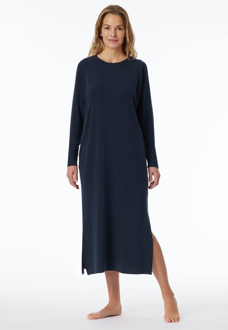 Schiesser Nachthemd langwarm wärmend nachtblau - Selected Premium Warming Online
