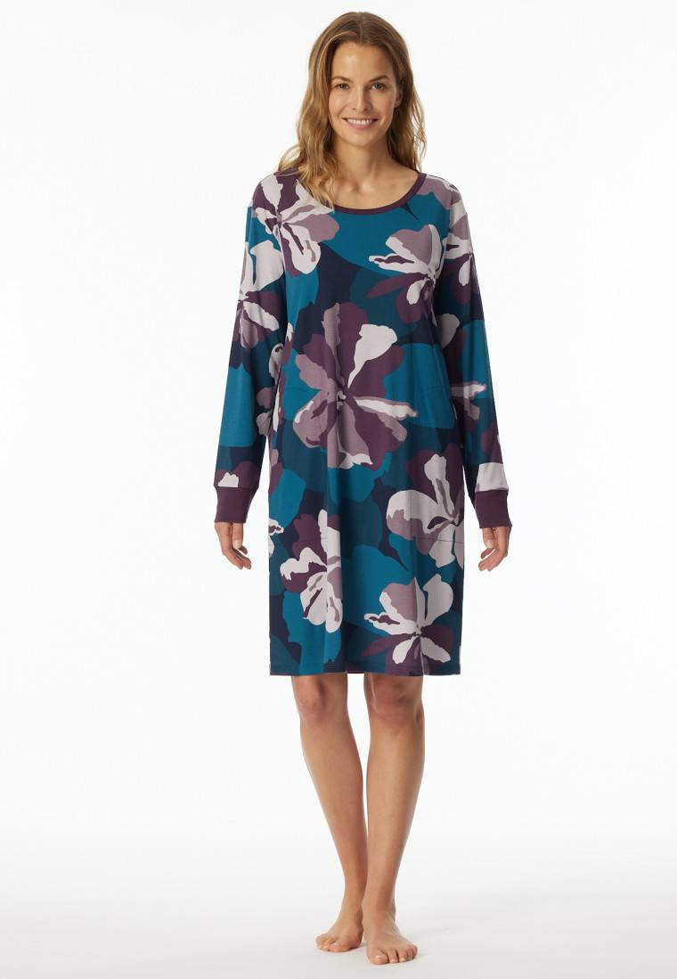Schiesser Nachthemd langarm Interlock multicolor bedruckt - Modern Nightwear Auslauf