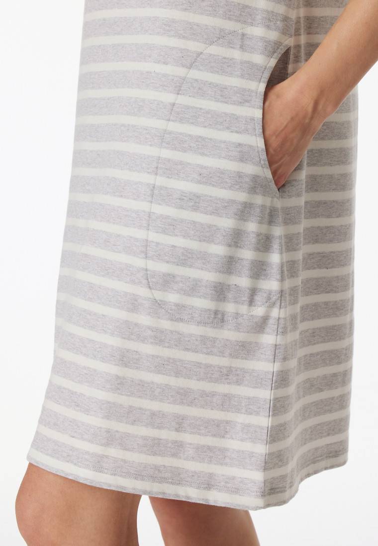 Schiesser Sleepshirt kurzarm Streifen silbergrau-meliert - Casual Essentials Hotsell