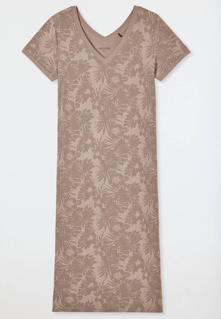 Schiesser Sleepshirt kurzarm V-Ausschnitt clay - selected! premium inspiration Fabrikverkauf