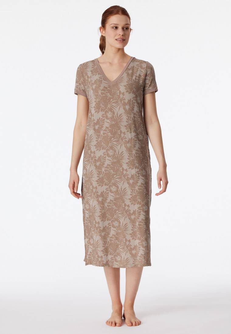 Schiesser Sleepshirt kurzarm V-Ausschnitt clay - selected! premium inspiration Fabrikverkauf