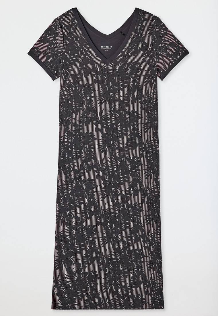 Schiesser Sleepshirt kurzarm V-Ausschnitt multicolor - selected! premium inspiration Meist gekauft