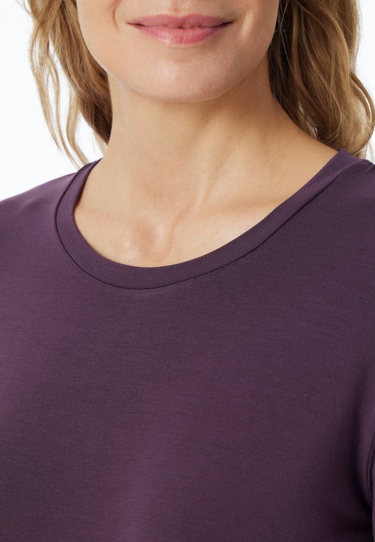 Schiesser Shirt langarm rundhals pflaume - Mix+Relax Blitzverkäufe