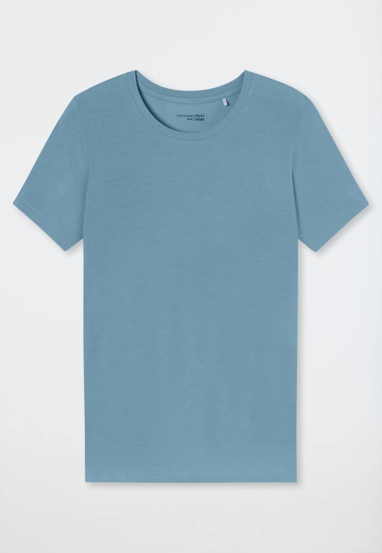Schiesser Shirt kurzarm rundhals blaugrau - Mix+Relax Limitierter Zeitrabatt