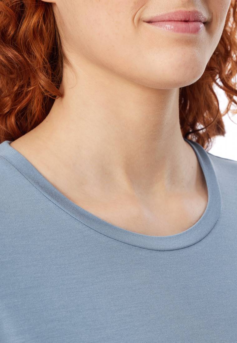 Schiesser Shirt kurzarm rundhals blaugrau - Mix+Relax Limitierter Zeitrabatt