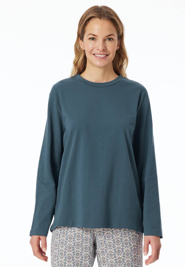 Schiesser Shirt langarm rundhals jeansblau - Mix+Relax Rabatt