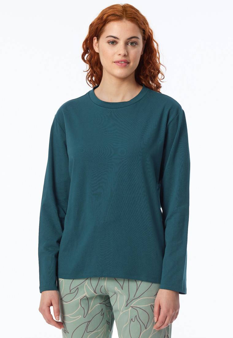 Schiesser Shirt langarm rundhals petrol - Mix+Relax Begrenztes Angebot